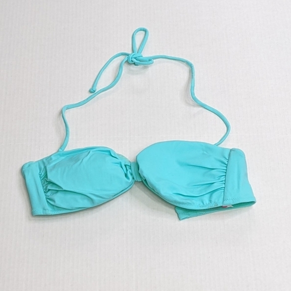 Victoria's Secret Blue Bandeau Tie Halter Bikini Top Size Medium - Picture 1 of 6